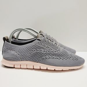 Cole Haan Gray Knit Sneakers with Pale Pink Soles